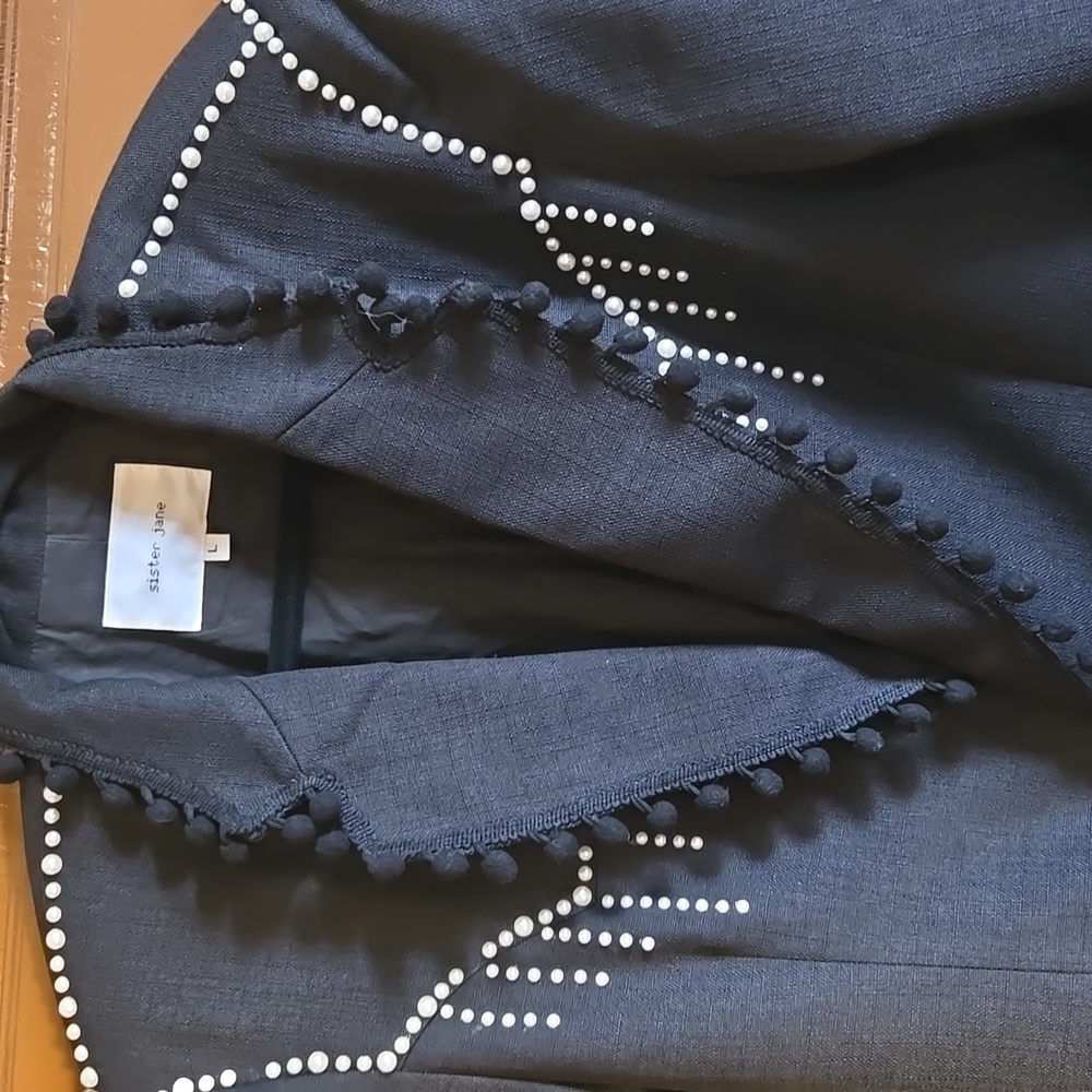 Sister Jane Black Jacket with White Accents - Picture 4 of 14